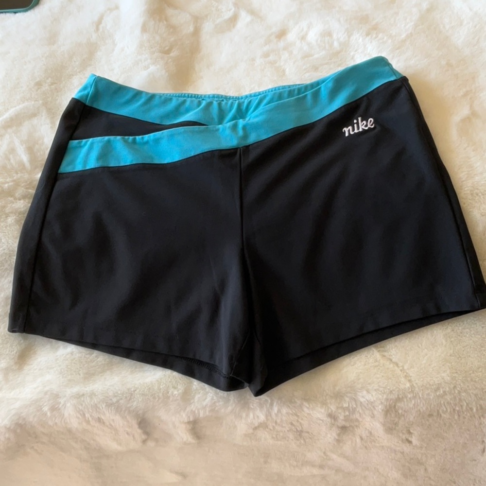 Nike Black & Aqua Blue Women’s Athletic Short